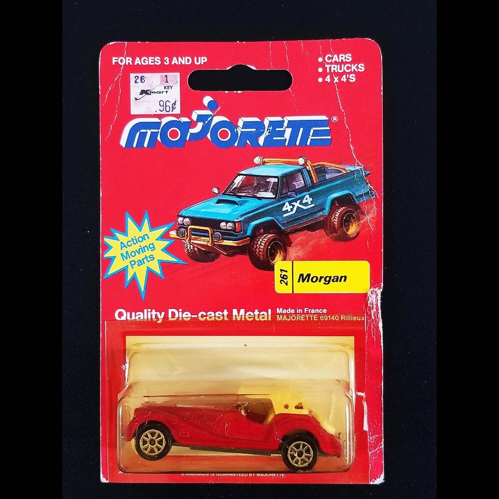 Majorette Morgan Plus 8 / #261 / Rare Red w/ White Top / Made in France